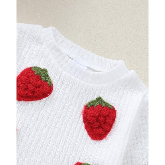 Adorable 2-Piece Toddler Girl Fall Winter Outfit with Sweatshirt & Pleated Skirt - Picture 5 of 8